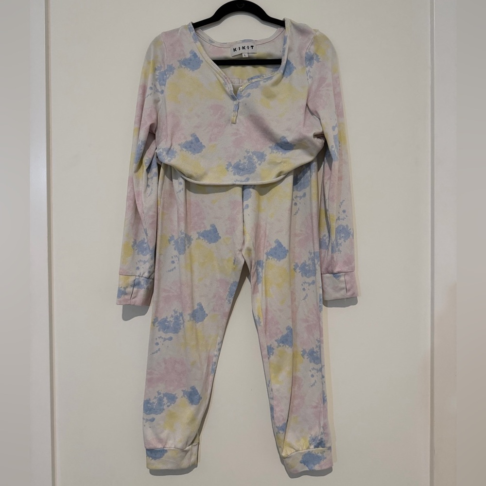 Kiki Pastel Tie-Dye Pajama Set